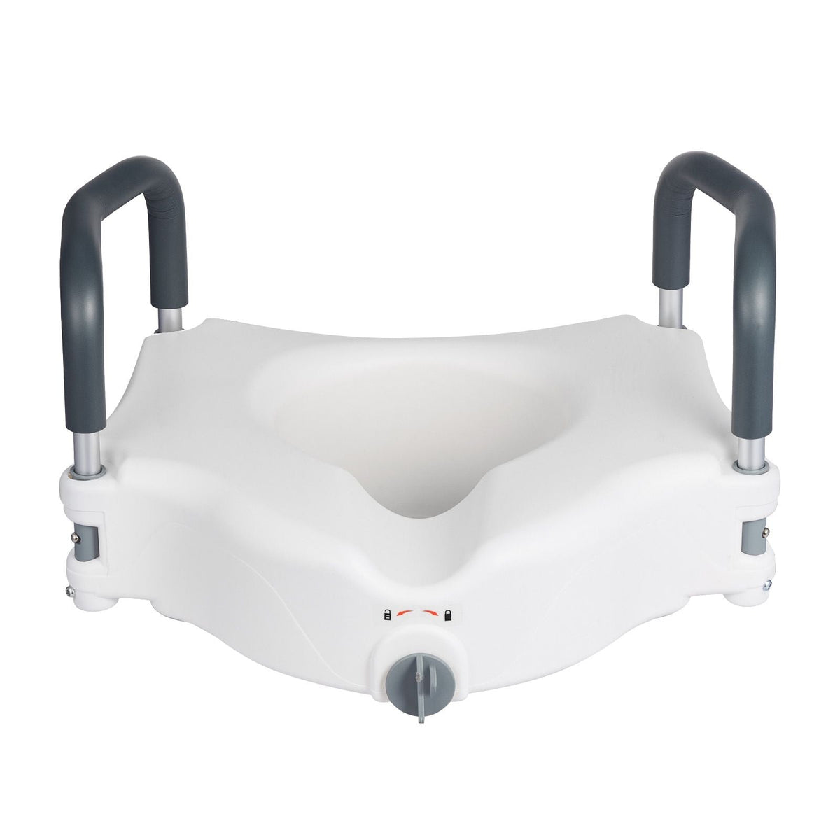 Raised Toilet Seat with Arms, 300 lbs Load Capacity, 5-Inch Lift Height, Widened Commode Elevated Toilet Seat Riser with Padded Handles for Seniors, Elderly, Handicap, Disabled, and Adults Use