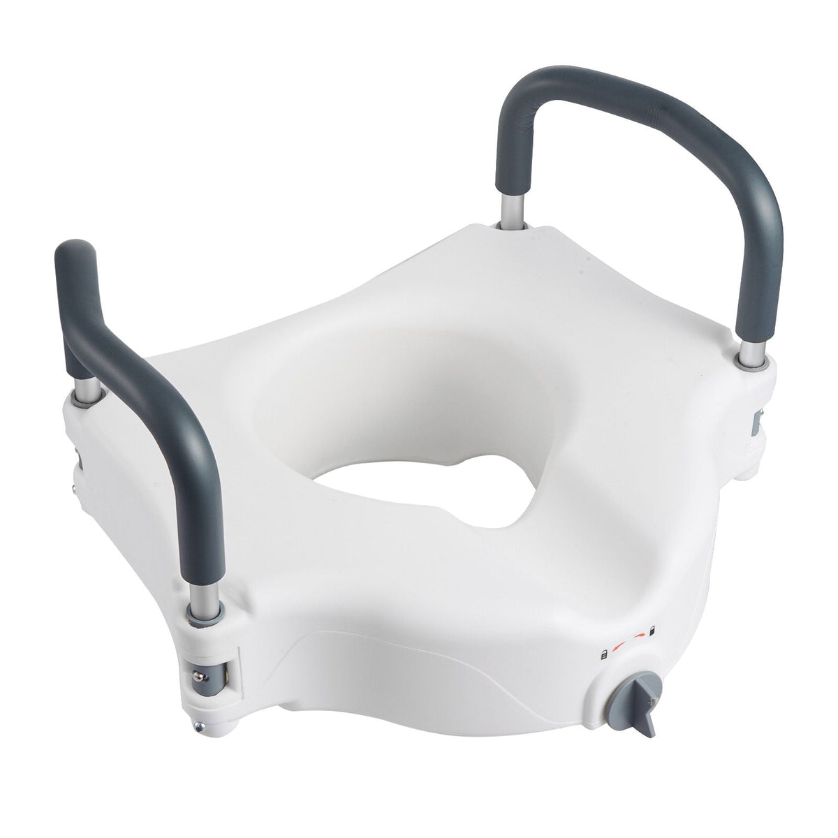 Raised Toilet Seat with Arms, 300 lbs Load Capacity, 5-Inch Lift Height, Widened Commode Elevated Toilet Seat Riser with Padded Handles for Seniors, Elderly, Handicap, Disabled, and Adults Use