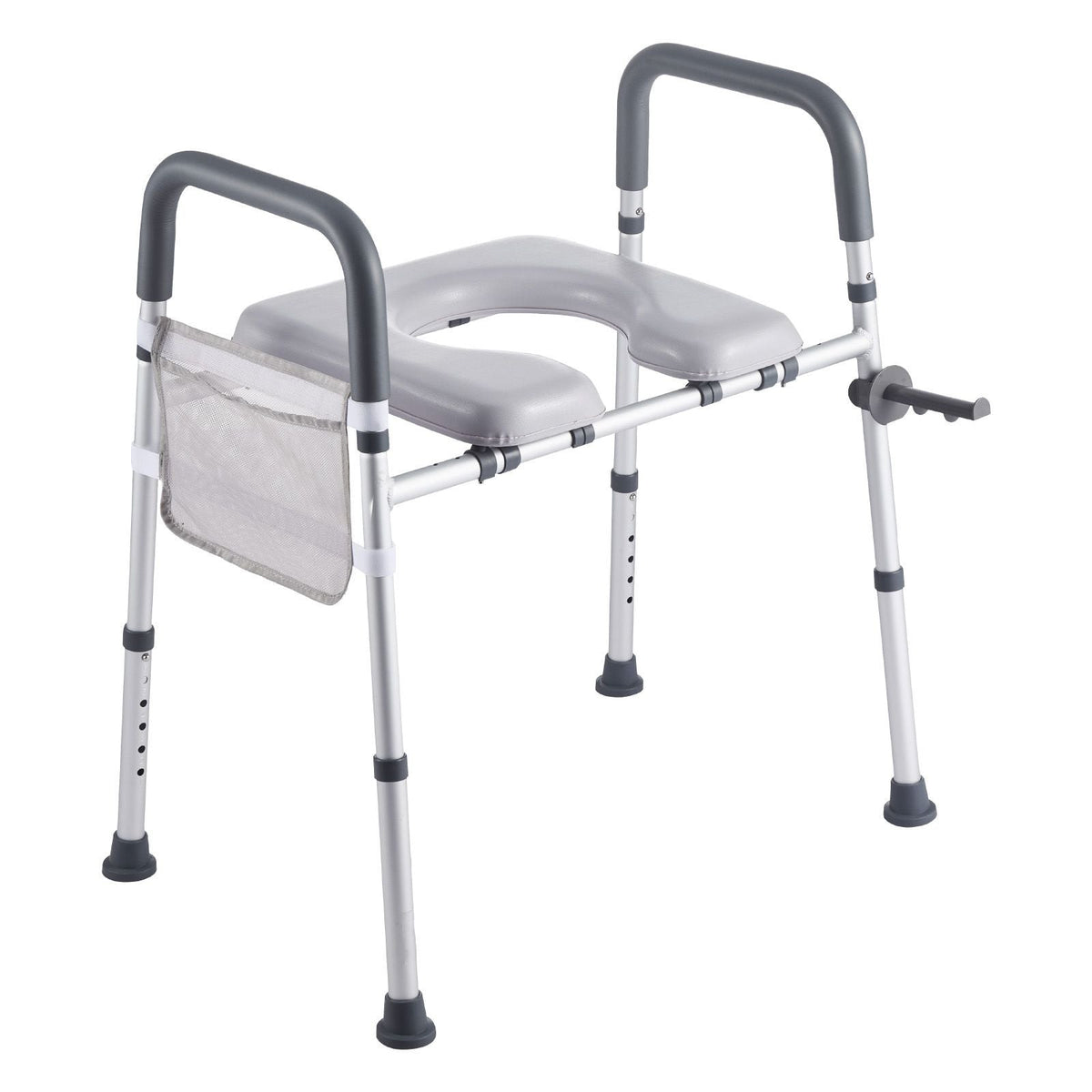 Raised Toilet Seat with Arms, 400 lbs Load Capacity, Adjustable Height and Width, Commode Cushion Padded Elevated Toilet Seat Riser with Handles for Seniors, Elderly, Handicap, Disabled, Adults