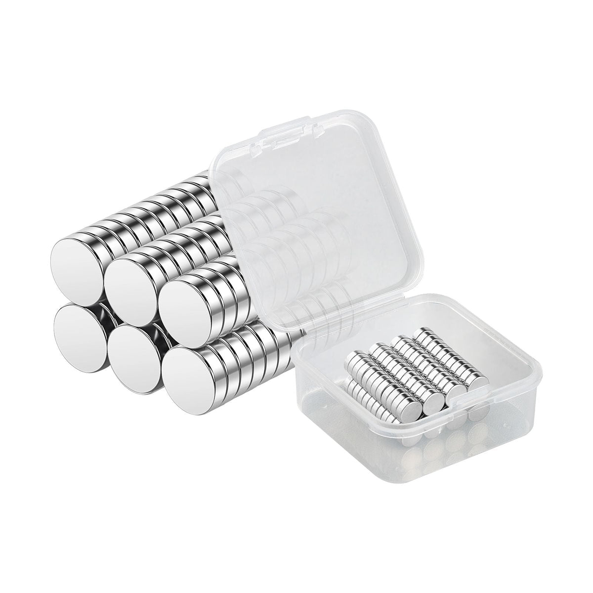 Rare Earth Magnets, 100 Pcs Strong Round Small Neodymium Magnets Disc with Transparent Storage Box, for Whiteboard, Refrigerator, Cabinet, Dry Erase Board, Home, Kitchen, Office, School