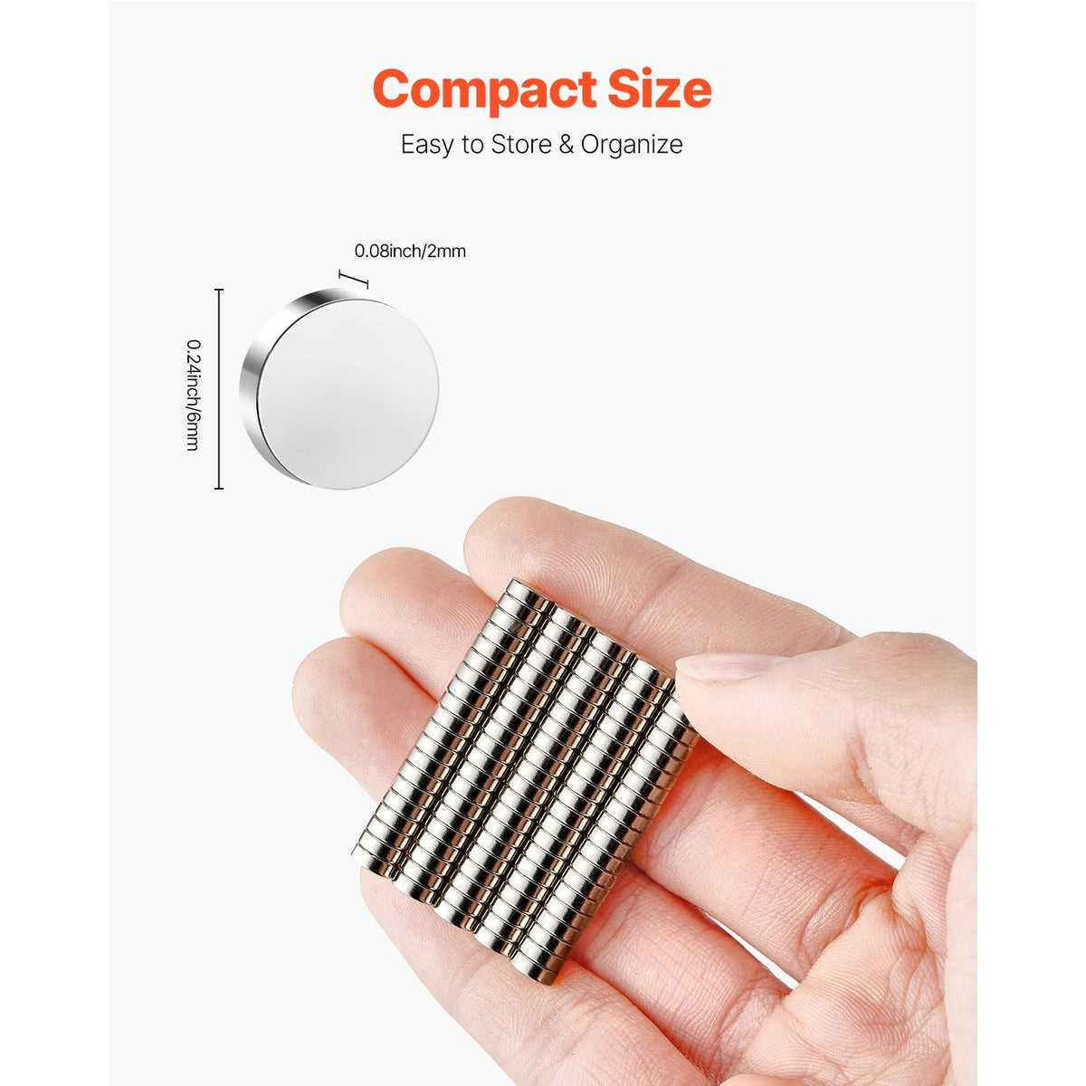 Rare Earth Magnets, 100 Pcs Strong Round Small Neodymium Magnets Disc with Transparent Storage Box, for Whiteboard, Refrigerator, Cabinet, Dry Erase Board, Home, Kitchen, Office, School