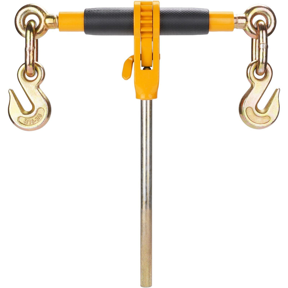 Ratchet Chain Binder 2PCS, 3/8"-1/2" Heavy Duty Load Binders, with G80 Chains 12000 lbs Secure Load Limit, Labor-saving Anti-skid Handle, Tie Down Hauling Chain Binders for Flatbed Truck Trailer