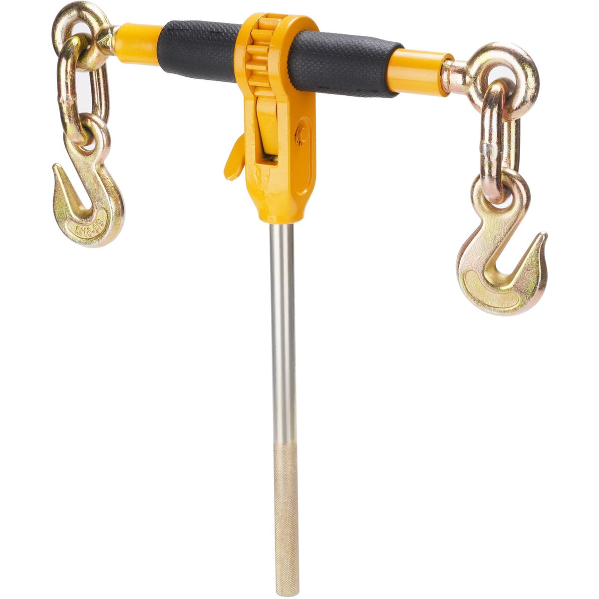 Ratchet Chain Binder 2PCS, 3/8"-1/2" Heavy Duty Load Binders, with G80 Chains 12000 lbs Secure Load Limit, Labor-saving Anti-skid Handle, Tie Down Hauling Chain Binders for Flatbed Truck Trailer