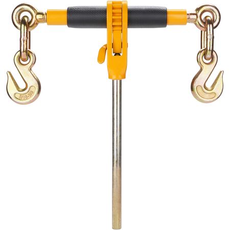 Ratchet Chain Binder, 3/8"-1/2" Heavy Duty Load Binders, with G80 Hooks 12000 lbs Secure Load Limit, Labor-saving Anti-skid Handle, Tie Down Hauling Chain Binders for Flatbed Truck Trailer, 4 Pc