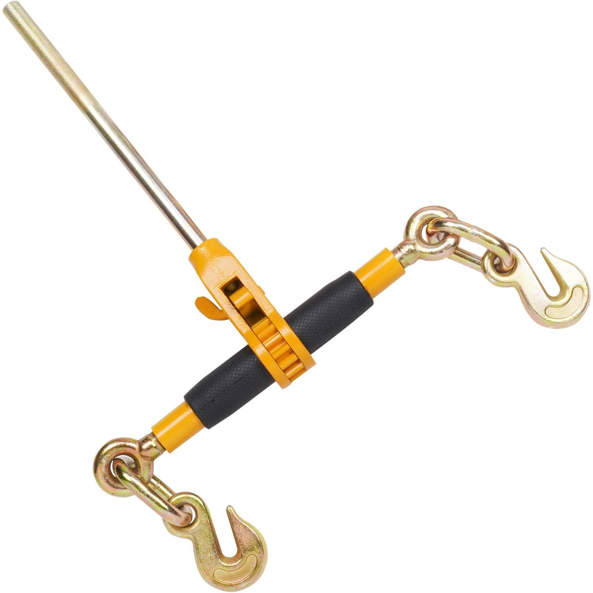 Ratchet Chain Binder, 3/8"-1/2" Heavy Duty Load Binders, with G80 Hooks 12000 lbs Secure Load Limit, Labor-saving Anti-skid Handle, Tie Down Hauling Chain Binders for Flatbed Truck Trailer, 4 Pc