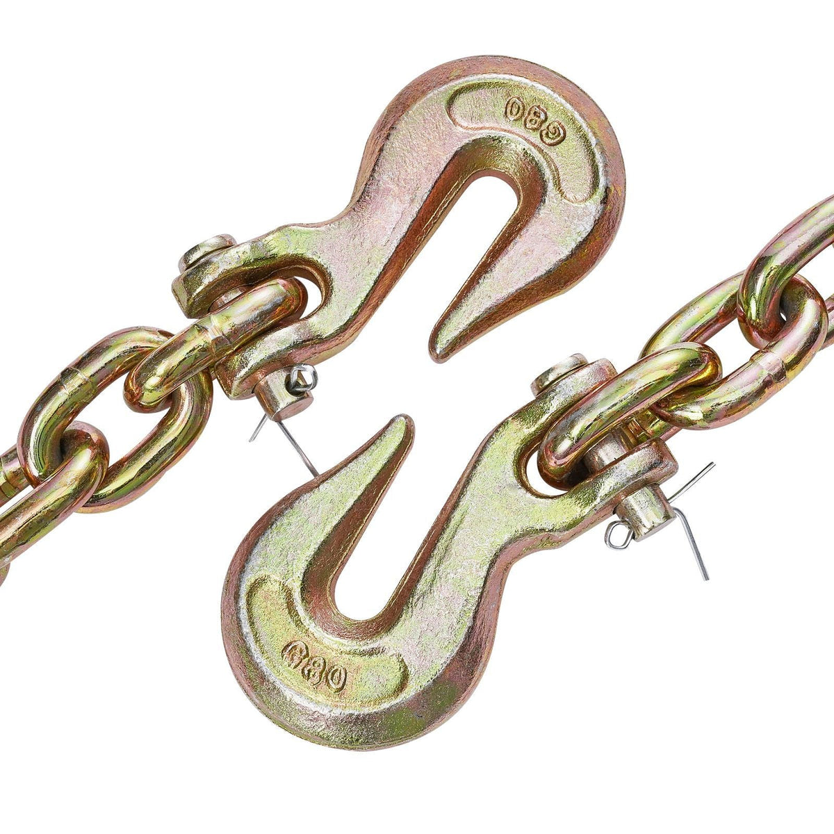 Ratchet Chain Binder, 3/8 in x 10 ft G80 Chains, 9200 lbs Working Load of Ratchet Load Binder, Chains and Binders Set, Tie Down Hauling Chain Binders for Hauling, Towing, Logging, Lifting