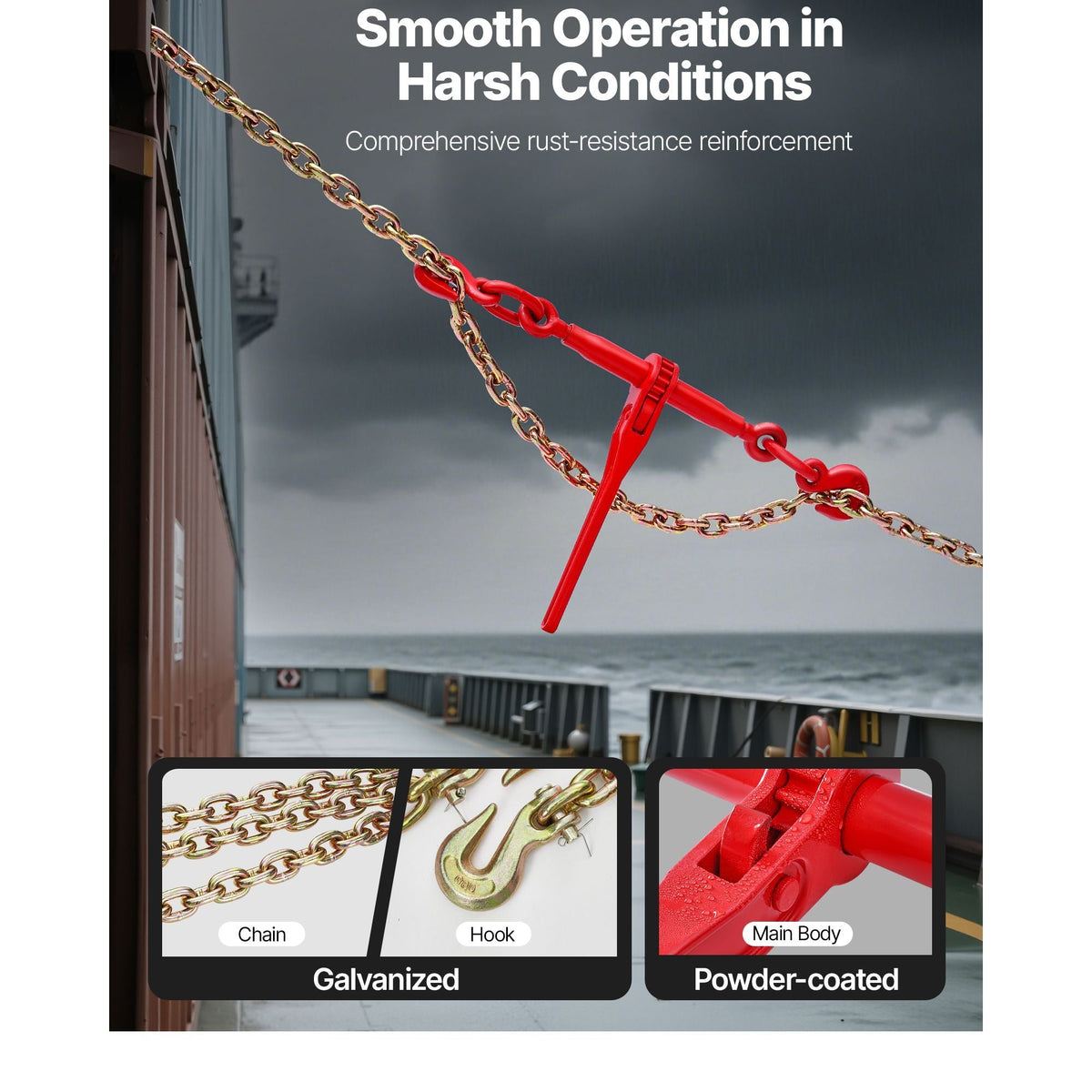 Ratchet Chain Binder, 3/8 in x 10 ft G80 Chains, 9200 lbs Working Load of Ratchet Load Binder, Chains and Binders Set, Tie Down Hauling Chain Binders for Hauling, Towing, Logging, Lifting
