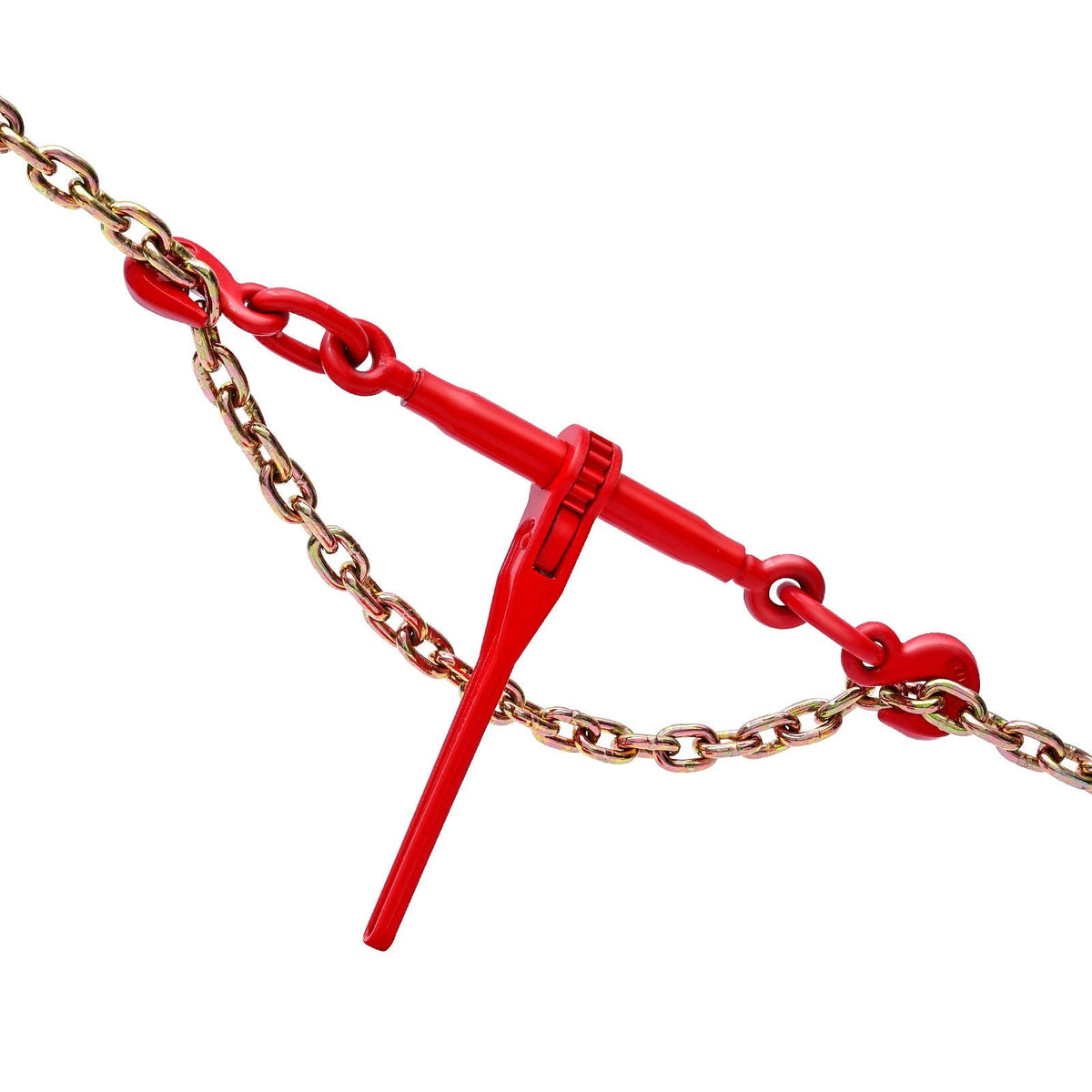 Ratchet Chain Binder, 3/8 in x 10 ft G80 Chains, 9200 lbs Working Load of Ratchet Load Binder, Chains and Binders Set, Tie Down Hauling Chain Binders for Hauling, Towing, Logging, Lifting