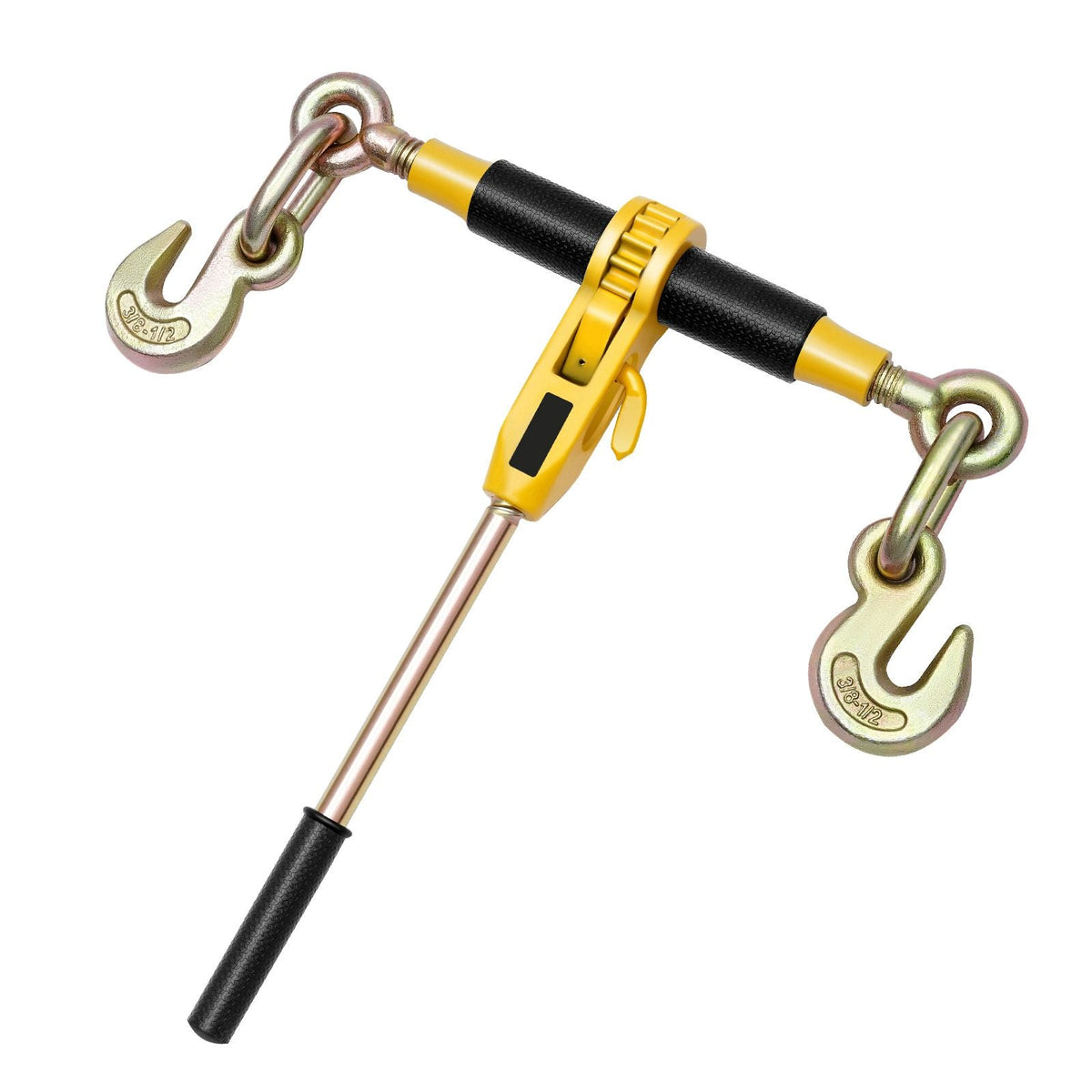 Ratchet Chain Binder, 3/8 in x 20 ft G80 Chains, 9200 lbs Working Load of Ratchet Load Binder, Chains and Binders Set, Tie Down Hauling Chain Binders for Hauling, Towing, Logging, Lifting