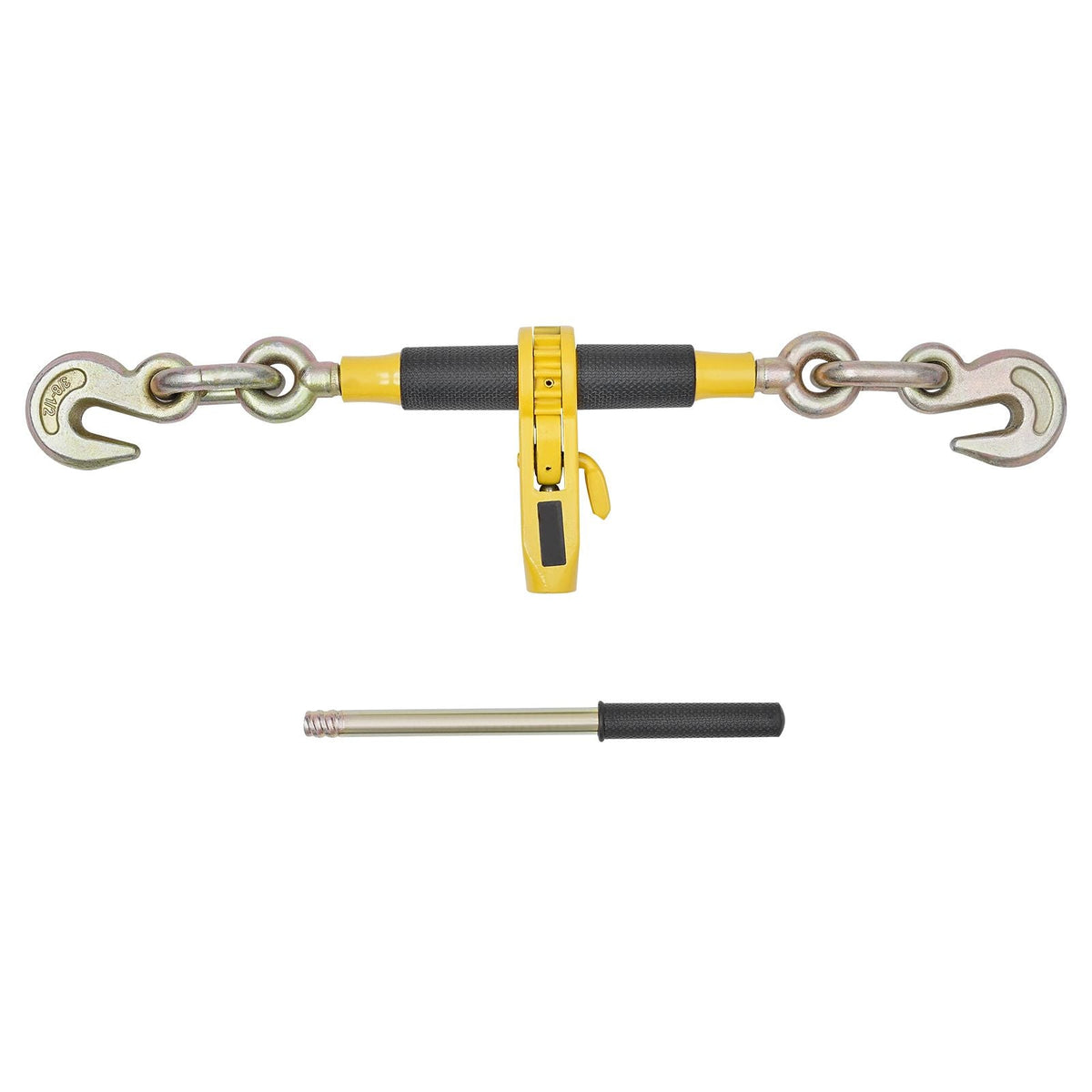 Ratchet Chain Binder, 3/8 in x 20 ft G80 Chains, 9200 lbs Working Load of Ratchet Load Binder, Chains and Binders Set, Tie Down Hauling Chain Binders for Hauling, Towing, Logging, Lifting