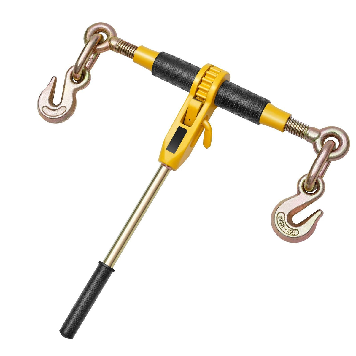 Ratchet Chain Binder, 5/16 in x 10 ft G80 Chains, 8000 lbs Working Load of Ratchet Load Binder, Chains and Binders Set, Tie Down Hauling Chain Binders for Hauling, Towing, Logging, Lifting