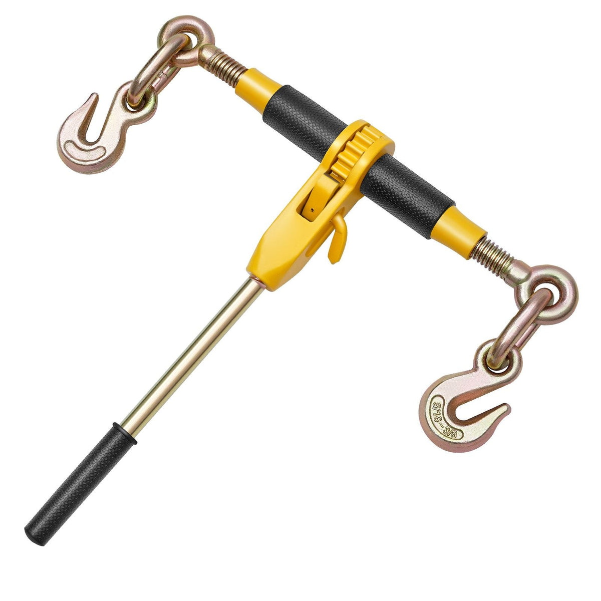 Ratchet Chain Binder, 5/16 in x 12.8 ft G80 Chains, 8000 lbs Working Load of Ratchet Load Binder, Chains and Binders Set, Tie Down Hauling Chain Binders for Hauling, Towing, Logging (4 Sets)