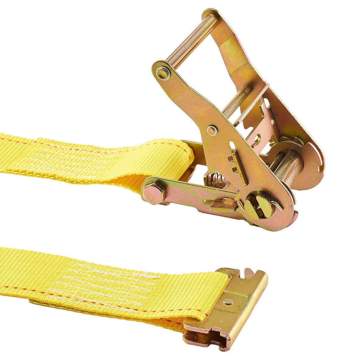 Ratchet Straps, 2 in x 15 ft, 30 Pack E-Track Tie Down Straps, 4400 lbs Break Strength & 1460 lbs Rated Load, Tie Down Ratcheting for Moving, Trailers, Motorcycles, Kayaks, Car Roof, Yellow