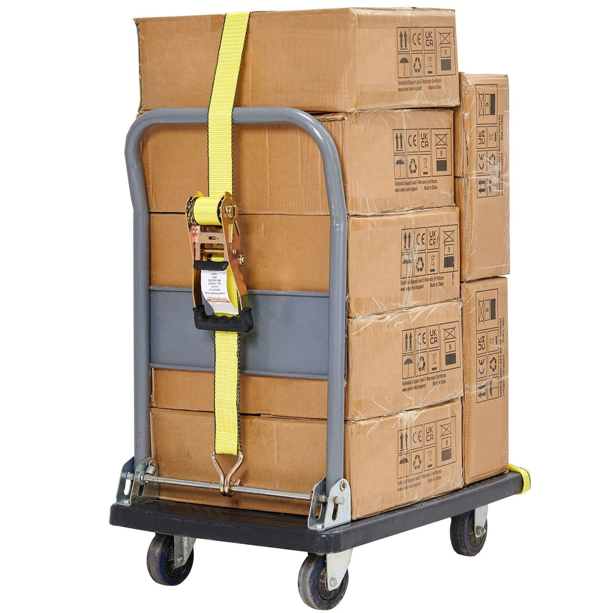 Ratchet Tie Down Straps (4PK), 10000 lb Break Strength, Double J Hook Includes 4 Premium 2" x 27' Rachet Tie Downs with Padded Handles, for Moving Securing Cargo, Appliances, Lawn Equipment