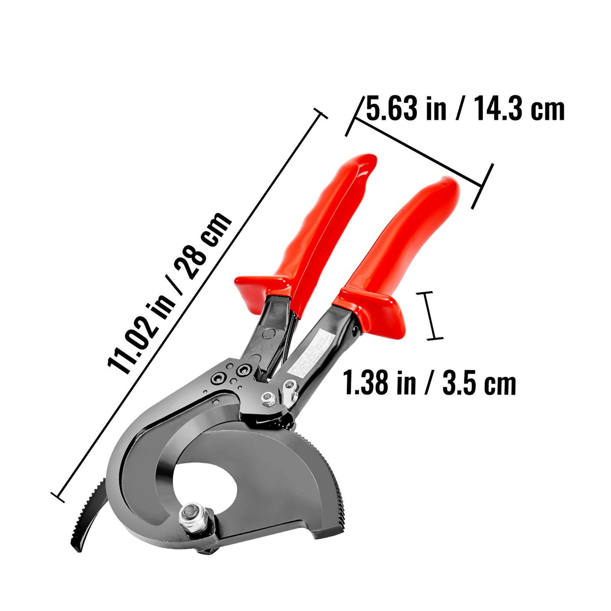 Ratcheting Cable Cutter, 11" Wire Cutter Heavy Duty with Gloves, Strong Silicon-Manganese Spring Steel Blade-for Cutting Up to 400 mm² / 780 MCM Electrical Wire