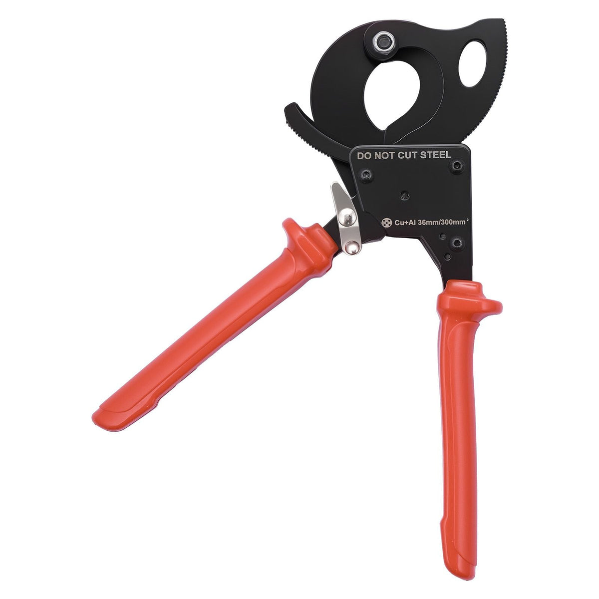 Ratcheting Cable Cutter, Spring Steel Blades with PVC-Coated Handles, Quick-Release Button, Heavy Duty Ratchet Cable Wire Cutter for Cutting Copper & Aluminum Cables Up to 600 MCM / 300 mm²