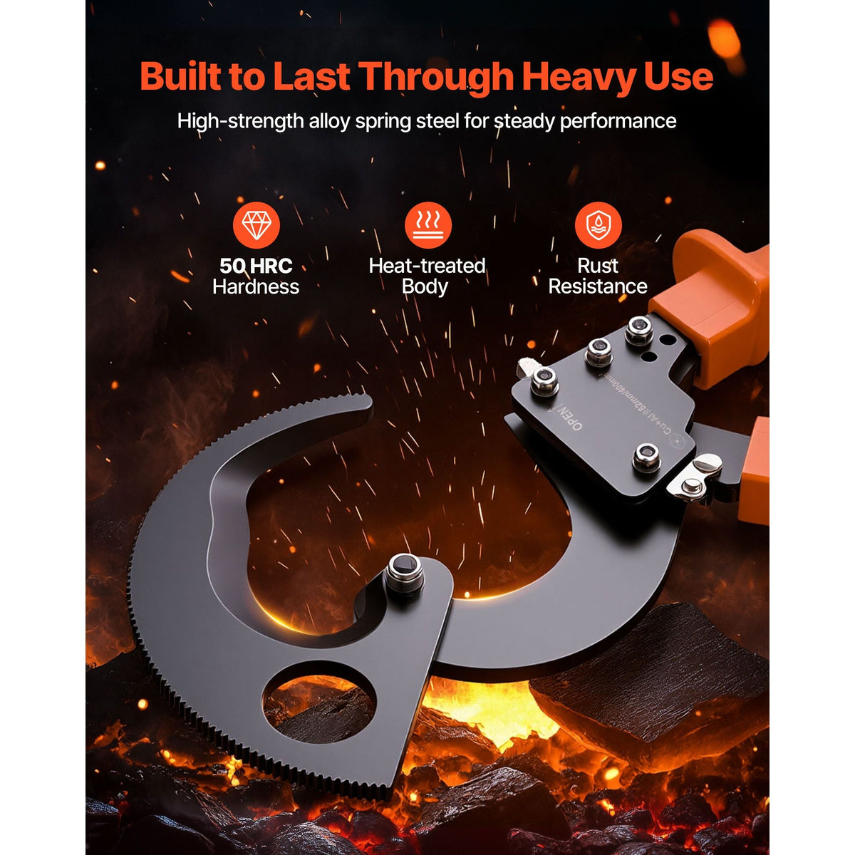 Ratcheting Cable Cutter, Spring Steel Blades with PVC-Coated Handles, Quick-Release Button, Heavy Duty Ratchet Cable Wire Cutter for Cutting Copper & Aluminum Cables Up to 800 MCM / 400 mm²