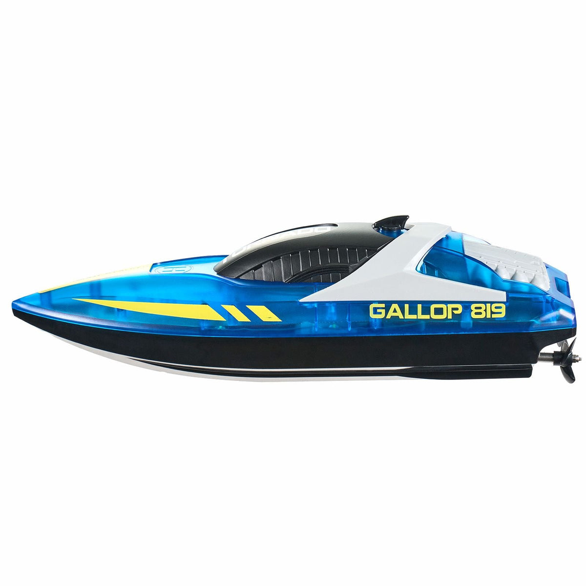 RC Boat, 2.4GHz 12 km/h, Remote Control Boat for Pools & Lakes, Racing Boat with LED Light, 2 Rechargeable Batteries, Whole Body Waterproof, Water Play Toy Gift for Adults Boys & Girls, Blue