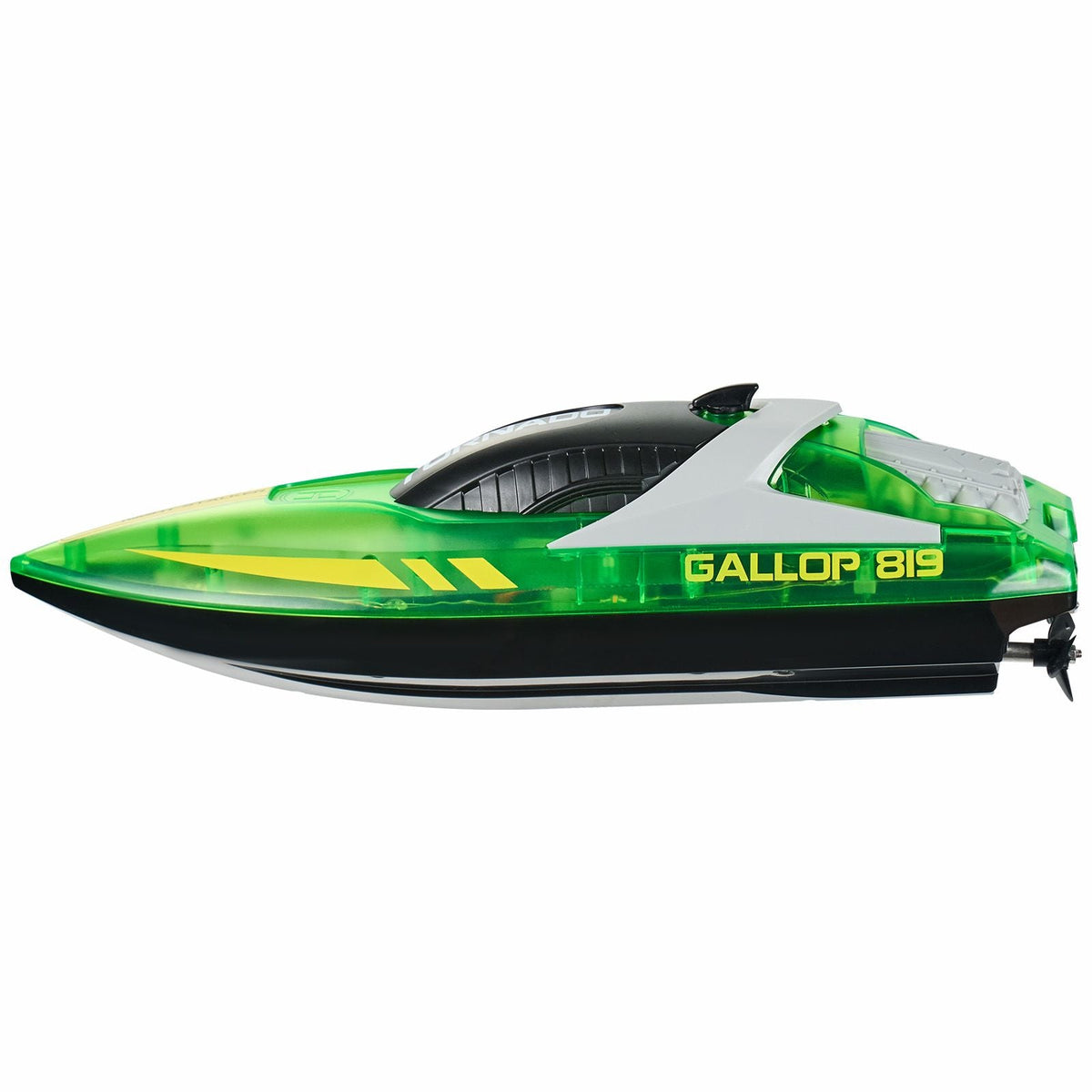 RC Boat, 2.4GHz 12 km/h, Remote Control Boat for Pools & Lakes, Racing Boat with LED Light, 2 Rechargeable Batteries, Whole Body Waterproof, Water Play Toy Gift for Adults Boys & Girls, Green