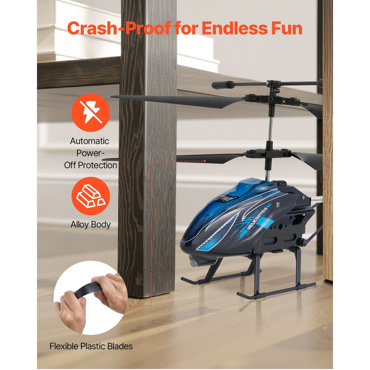RC Helicopter, 2.4GHz Flying Remote Control Helicopter, 3.5 Channel RC Airplane for Kid, 16 Mins Flight Time, Altitude Hold, One-Key Takeoff/Landing & LED Lights, Toys for Kids Ages 8 and up