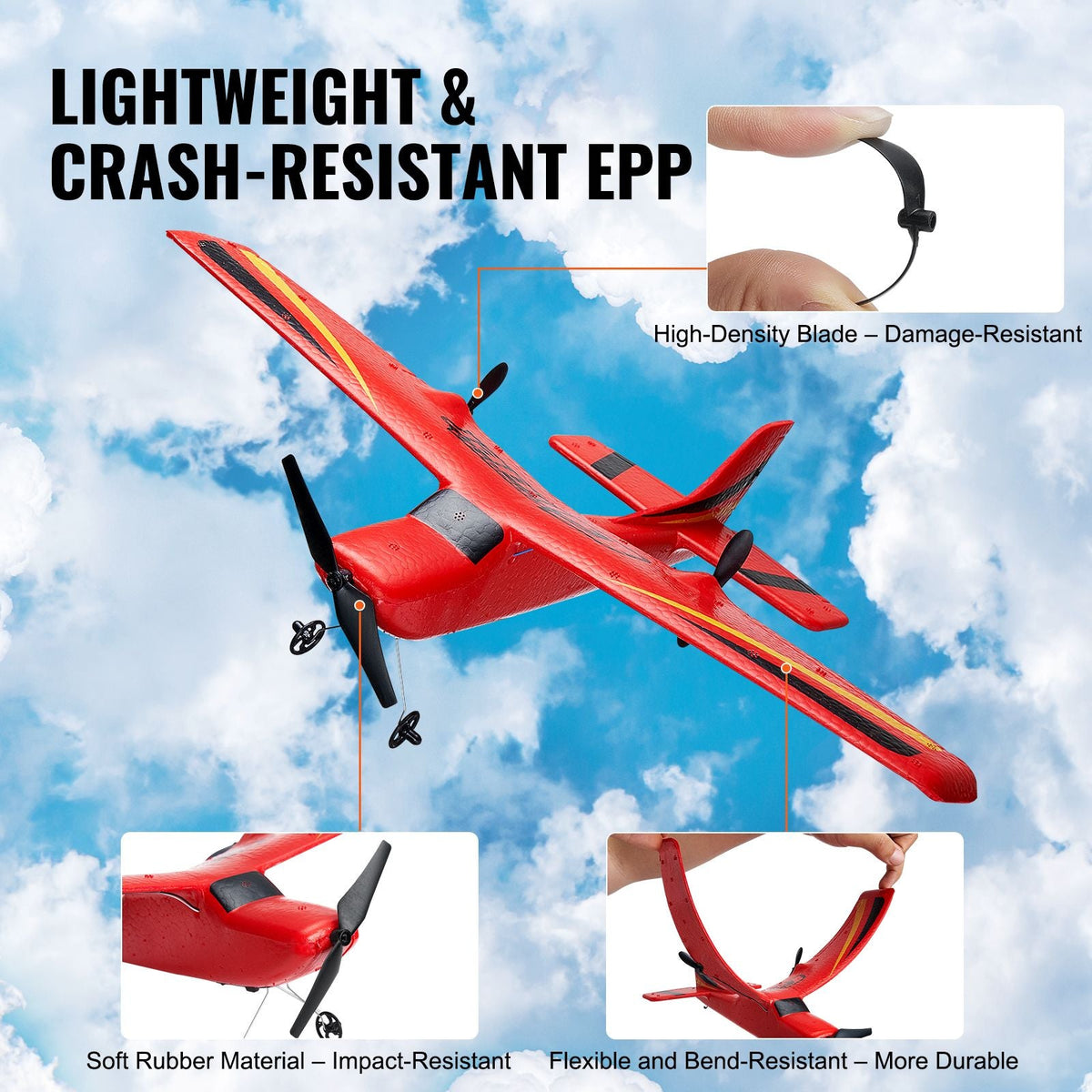 RC Plane, 2.4GHZ 2 Channel Remote Control Airplane with 6-Axis Gyro Stabilizer, Ready to Fly Aircraft Plane Toys with 2 Batteries, Easy to Fly RC Glider for Adults Kids Beginners Boys Girls