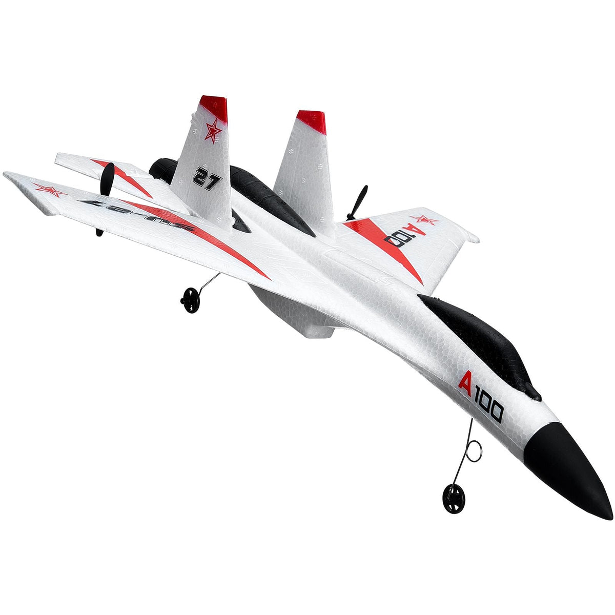 RC Plane, 2.4GHZ 4 Channel Remote Control Airplane with 6-Axis Gyro Stabilizer, Ready to Fly Fighter Aircraft Plane Toy with 2 Batteries, Easy to Fly RC Glider for Adults Kids Beginners Boys