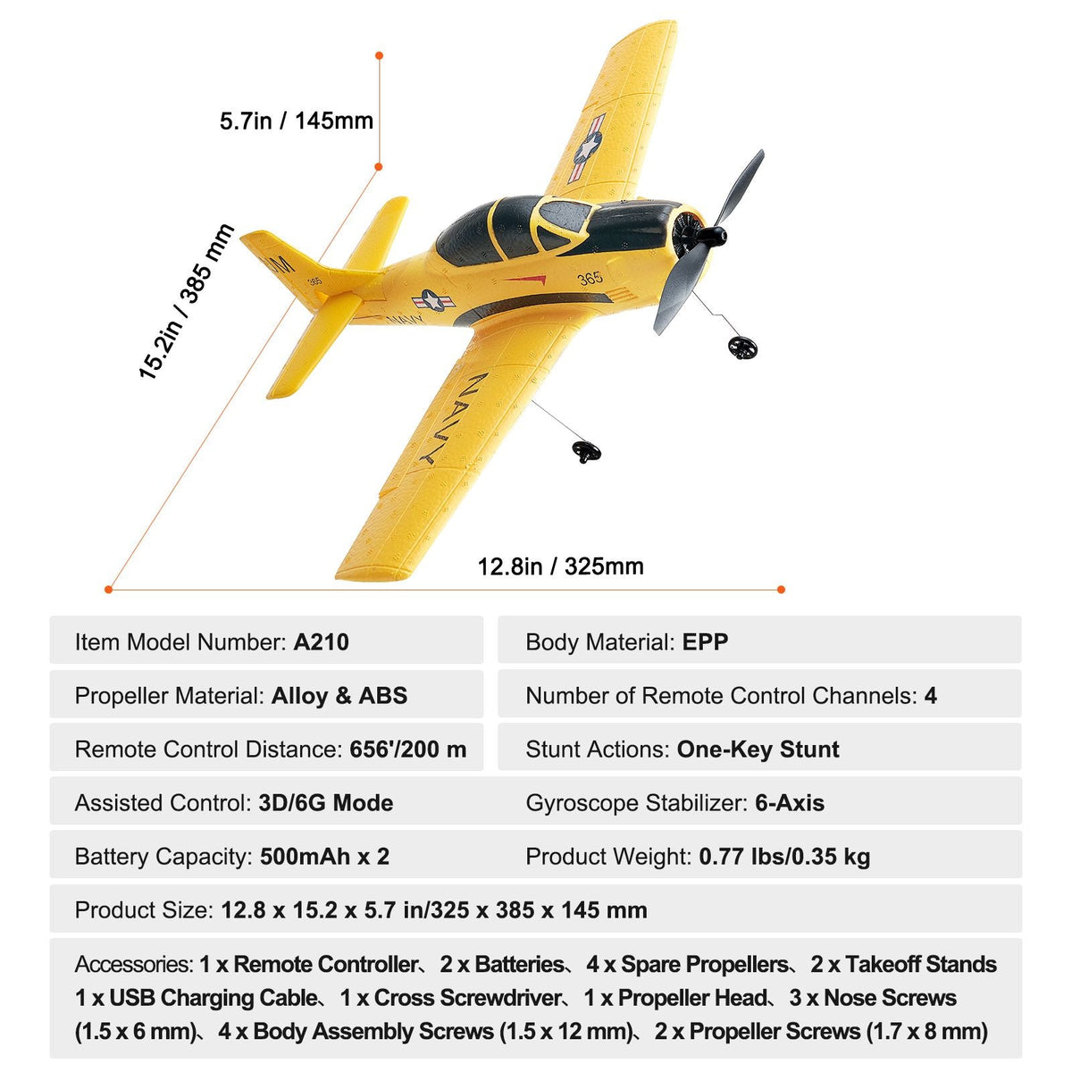 RC Plane, 2.4GHZ 4 Channel Remote Control Airplane with 6-Axis Gyro Stabilizer, Ready to Fly Trainer Aircraft Plane Toy with 2 Batteries, Easy to Fly RC Glider for Adults Kids Beginners Boys