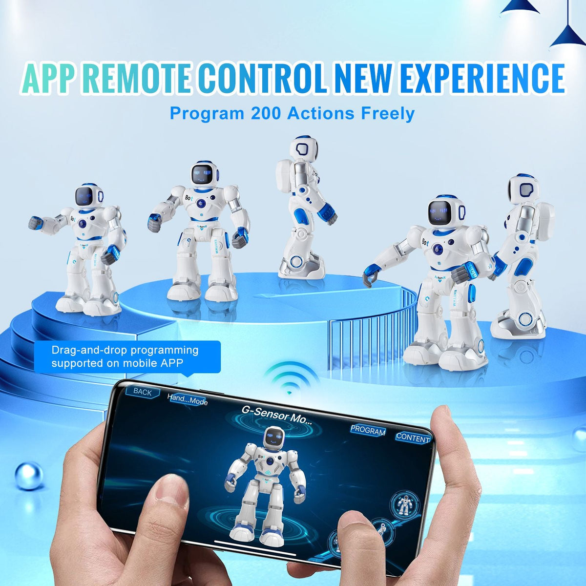 RC Robot Toys for Kids, 2.4GHz Programmable Remote Control Smart Robot with Touch, Voice & APP Control, Interactive Singing Dancing Robot for Age 3 4 5 6 7 8 10 Year Old Boys Girls Birthday Gift