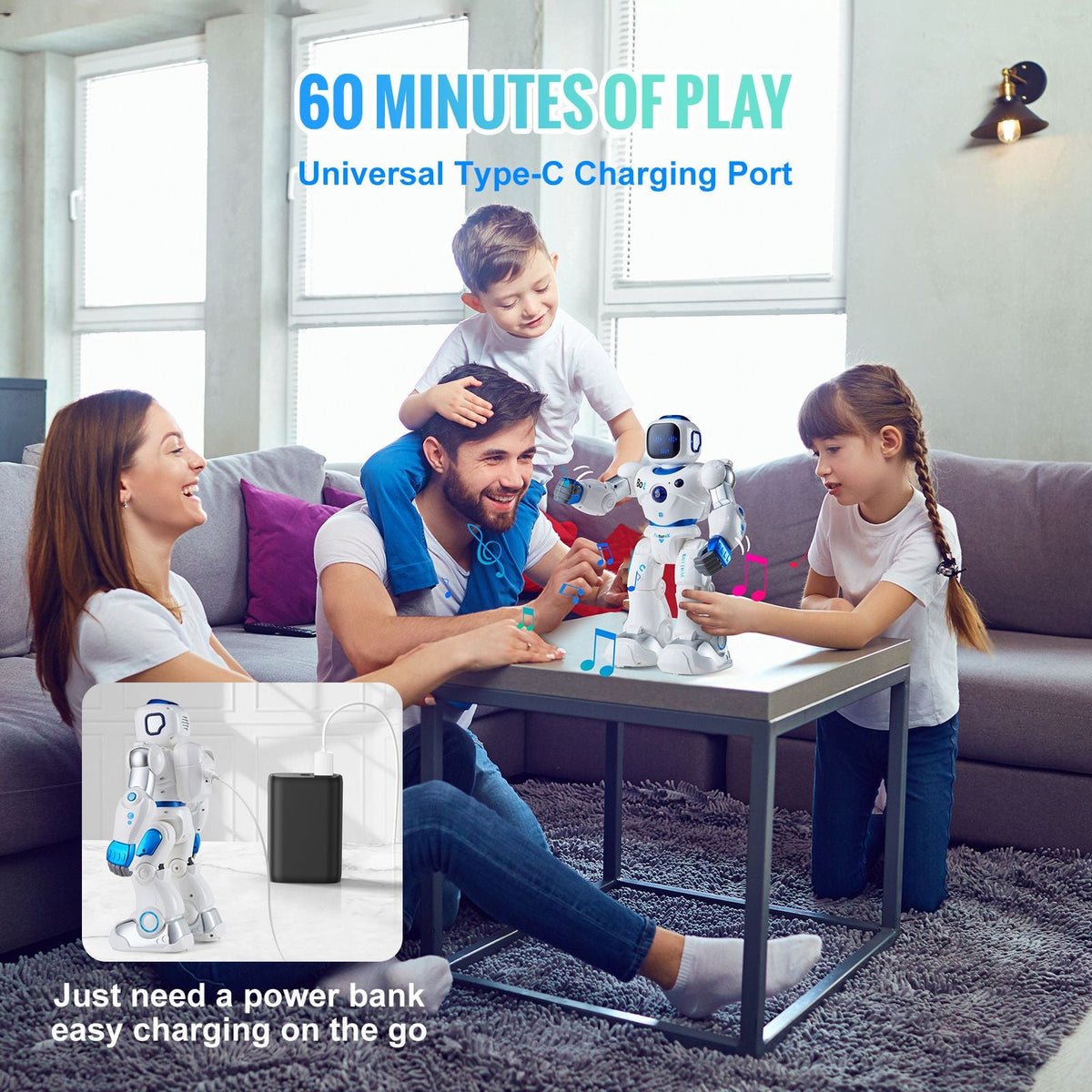 RC Robot Toys for Kids, 2.4GHz Programmable Remote Control Smart Robot with Touch, Voice & APP Control, Interactive Singing Dancing Robot for Age 3 4 5 6 7 8 10 Year Old Boys Girls Birthday Gift