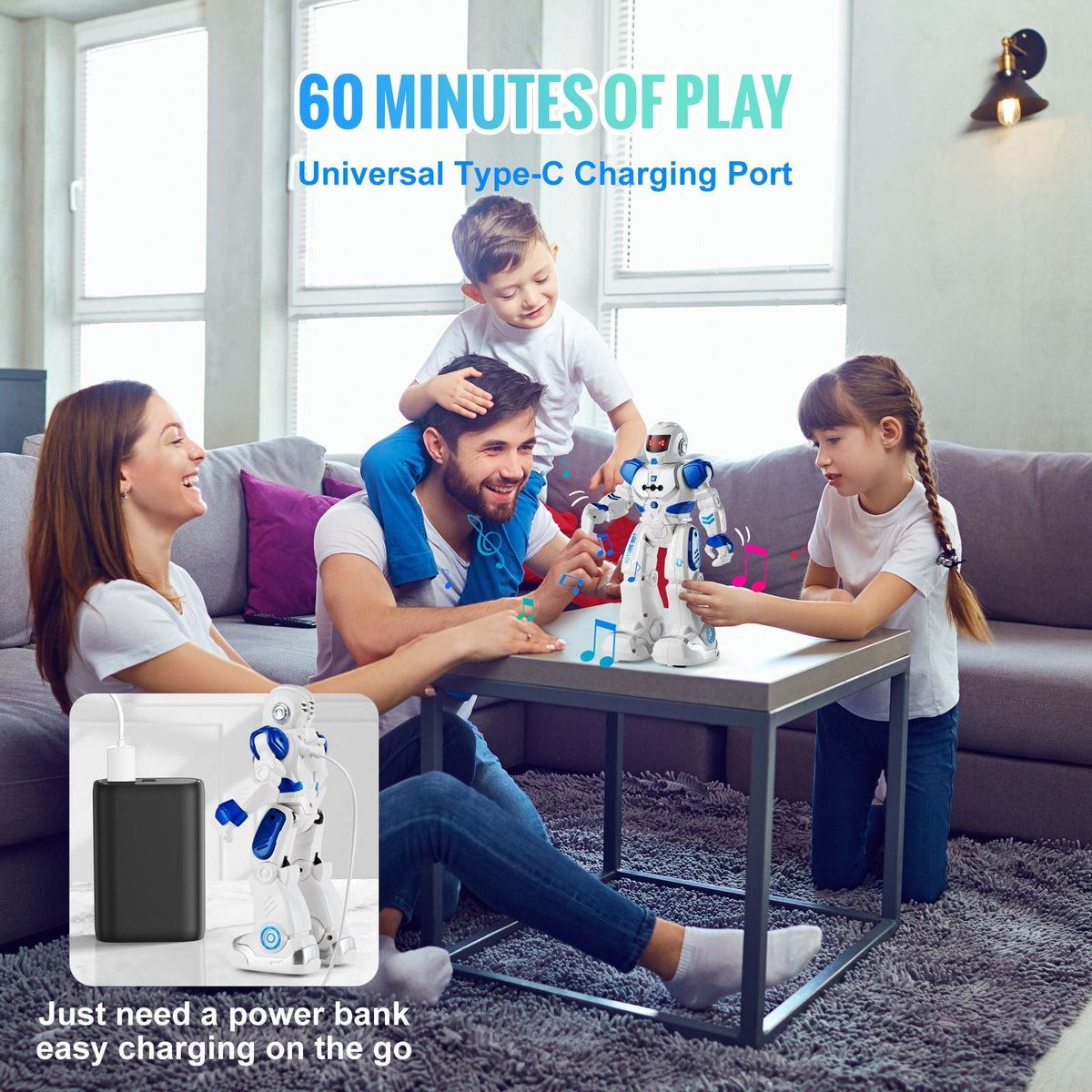 RC Robot Toys for Kids, Gesture Sensing Programmable Remote Control Smart Robot, Interactive Walking Singing Dancing Robot for Age 3 4 5 6 7 8 10 12 Year Old Boys Girls Birthday Gift Present