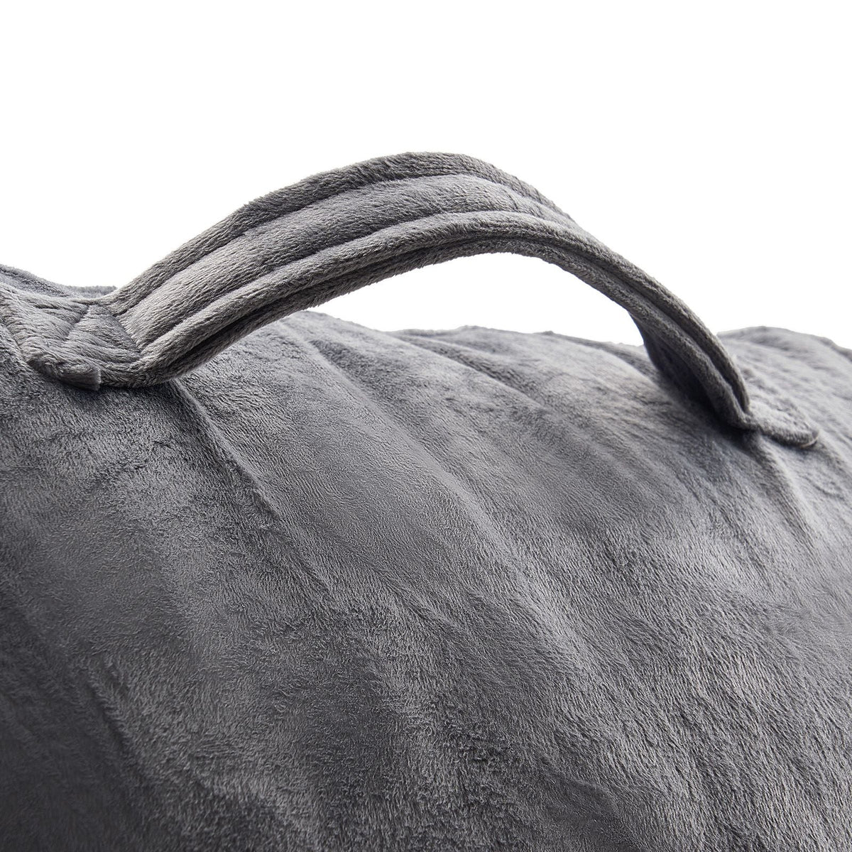 Reading Pillow, Standard Size Bed Pillow with Shredded Memory Foam, Back Pillow with 3 Pockets and Washable Short Velvet Cloth, Top with Handle, for Watching TV, Reading, Gaming, Resting, Grey