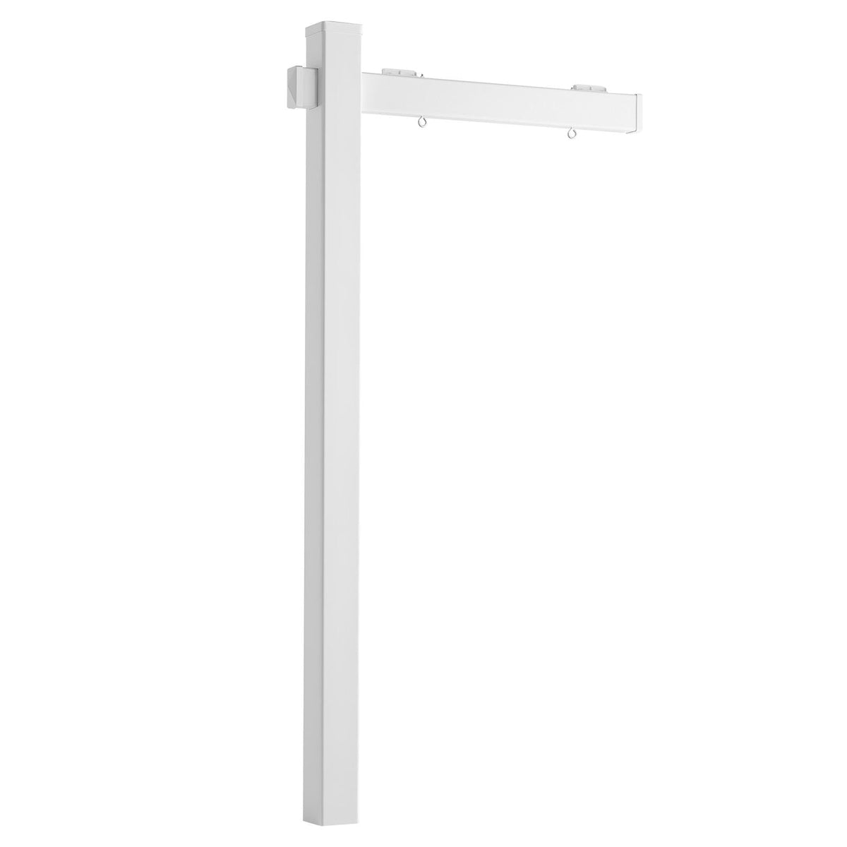 Real Estate Sign Post, 2-Pack, 6 ft Tall, PVC Realtor Yard Sign Holder with 36 in Arm Holds up to 24 in, Easy to Install, Wind-Resistant, for Open House and Home, Yard, Road, White (No Signs)