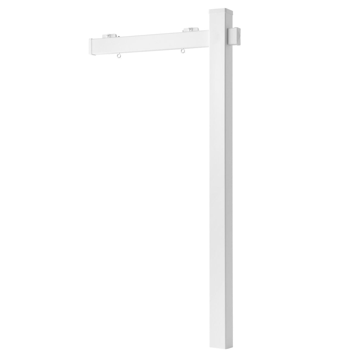 Real Estate Sign Post, 2-Pack, 6 ft Tall, PVC Realtor Yard Sign Holder with 36 in Arm Holds up to 24 in, Easy to Install, Wind-Resistant, for Open House and Home, Yard, Road, White (No Signs)