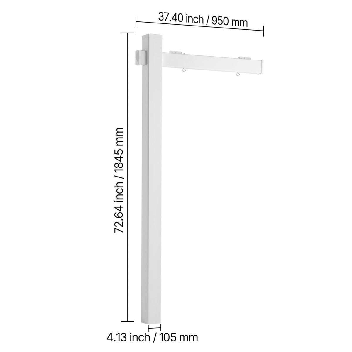 Real Estate Sign Post, 2-Pack, 6 ft Tall, PVC Realtor Yard Sign Holder with 36 in Arm Holds up to 24 in, Easy to Install, Wind-Resistant, for Open House and Home, Yard, Road, White (No Signs)