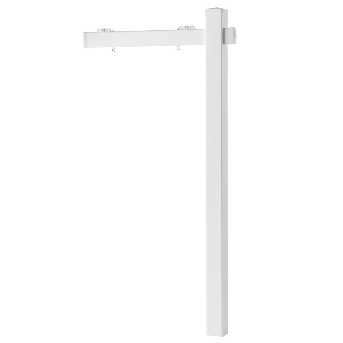 Real Estate Sign Post, 2-Pack, 6 ft Tall, PVC Realtor Yard Sign Holder with 36 in Arm Holds up to 24 in, Easy to Install, Wind-Resistant, for Open House and Home, Yard, Road, White (No Signs)