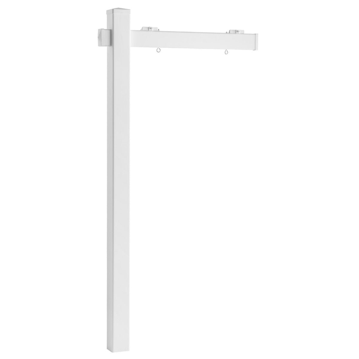 Real Estate Sign Post, 2-Pack, 6 ft Tall, PVC Realtor Yard Sign Holder with 36 in Arm Holds up to 24 in, Easy to Install, Wind-Resistant, for Open House and Home, Yard, Road, White (No Signs)