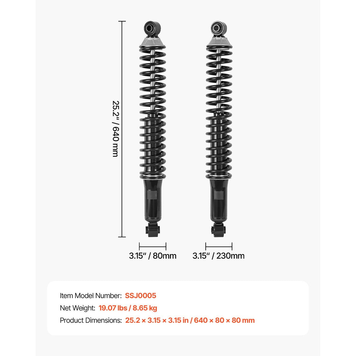 Rear Shock Absorber Strut Assembly, 2Pcs Shock and Strut Assembly with Coil Spring, Fit 2000-2006 Chevrolet Suburban 1500, 2000-2006 Chevrolet Tahoe, 2000-2006 GMC Yukon, Replace for OE 58639