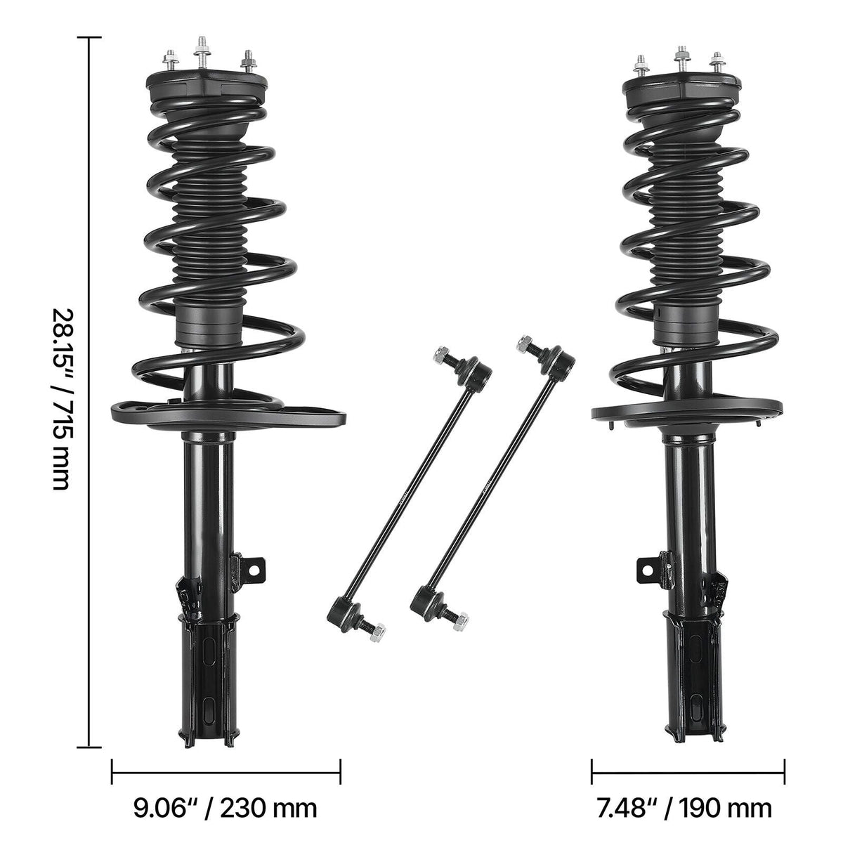 Rear Shock Absorber Strut Assembly, 2Pcs Shock and Strut Assembly with Stabilizer Bar & Coil Spring, Compatible with 2007-2011 Toyota Camry and 2008-2012 Toyota Avalon Models, OE 172401