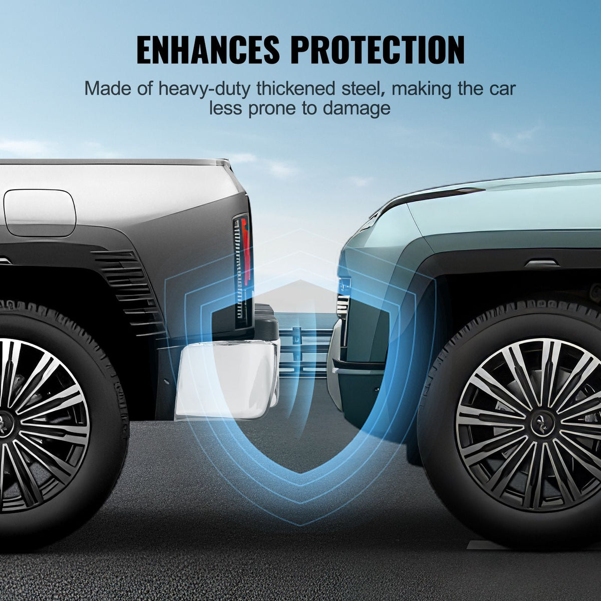 Rear Step Bumper, Compatible with 2008-2016-Ford F250/Ford F350 Super Duty, Chrome Steel Back Bumper, Assembly Replacement Rear Bumper with License Plate Light and Step Pad, for FO1103148