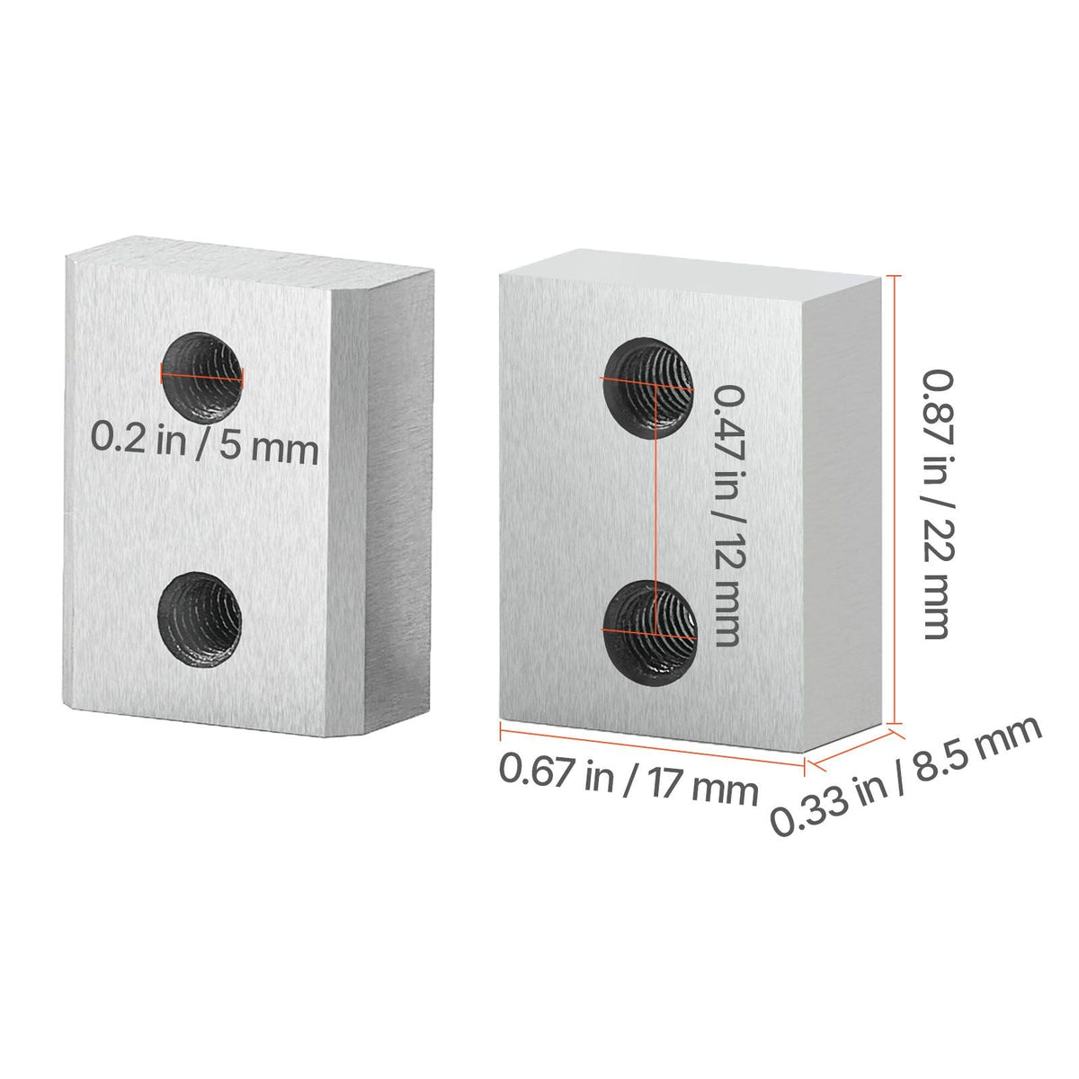 Rebar Cutter Blades, 6 Pcs Replacement Jaw Blades for 1-1/4 Inch 32mm #10 Electric Rebar Cutter, Double-sided, CR12MOV High-Hardness Steel, Fast Efficient with Screws and Spring Washer