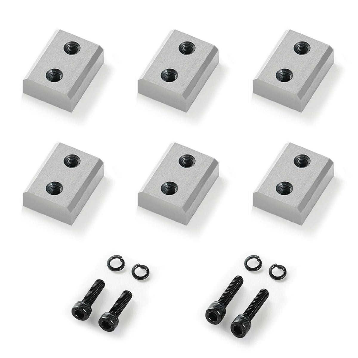 Rebar Cutter Blades, 6 Pcs Replacement Jaw Blades for 1-1/8 Inch 28mm #9 Electric Rebar Cutter, Double-sided, CR12MOV High-Hardness Steel, Fast Efficient with Screws and Spring Washer