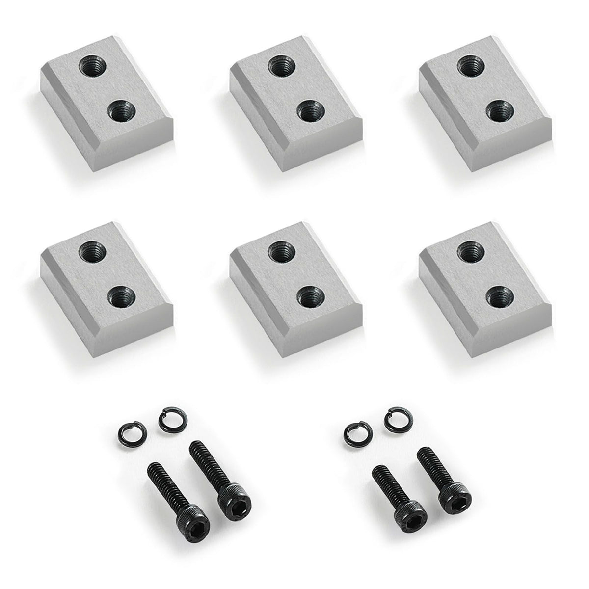 Rebar Cutter Blades, 6 Pcs Replacement Jaw Blades for 1-1/8 Inch 28mm #9 Electric Rebar Cutter, Double-sided, CR12MOV High-Hardness Steel, Fast Efficient with Screws and Spring Washer
