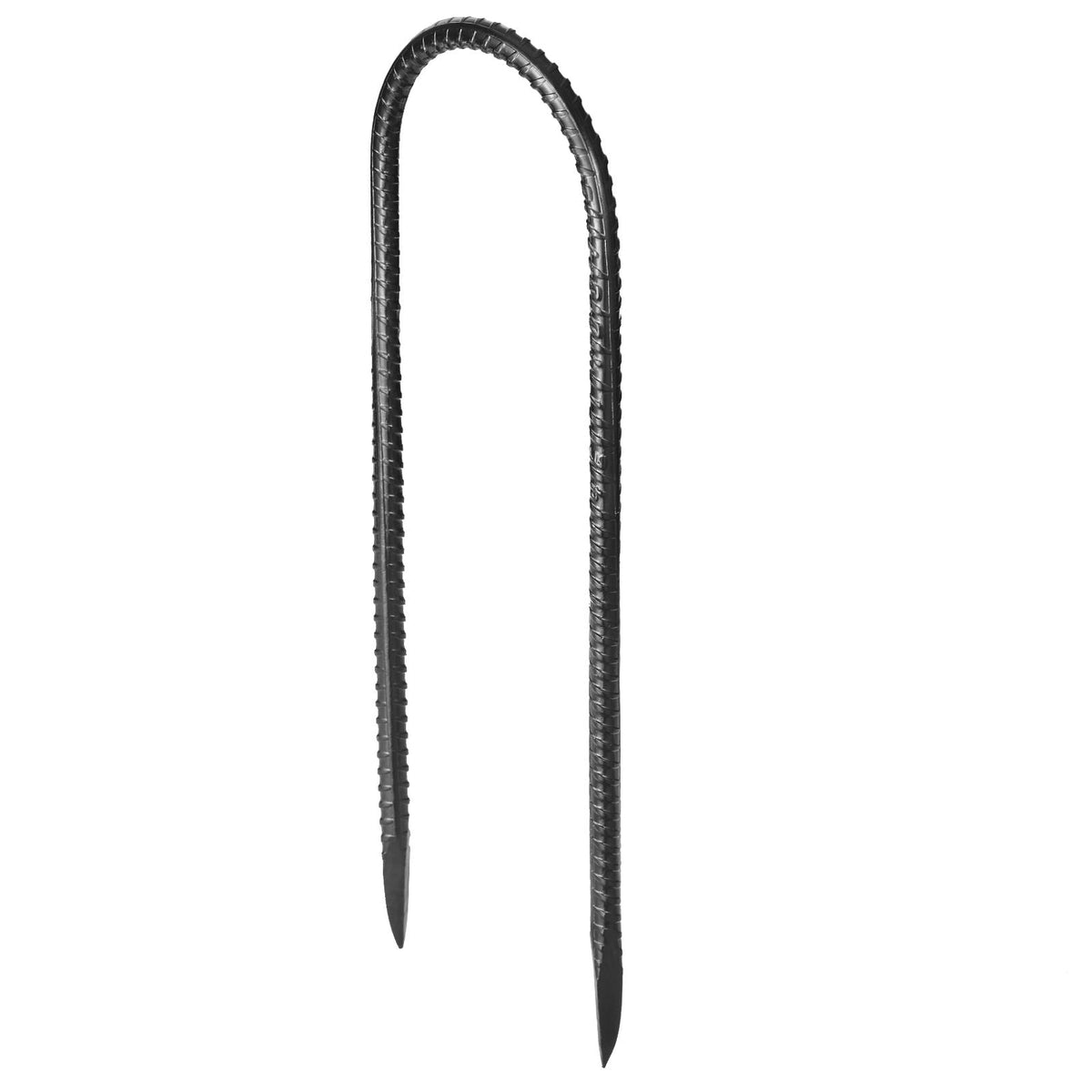 Rebar Stakes, 12-Inch, Heavy-Duty 0.32 in Diameter U Shape, Galvanized Steel Ground Anchors with Chisel Point End & Rust-Resistant Coating, for Gardening Support, Fence, Camping Tents (8-Pack)