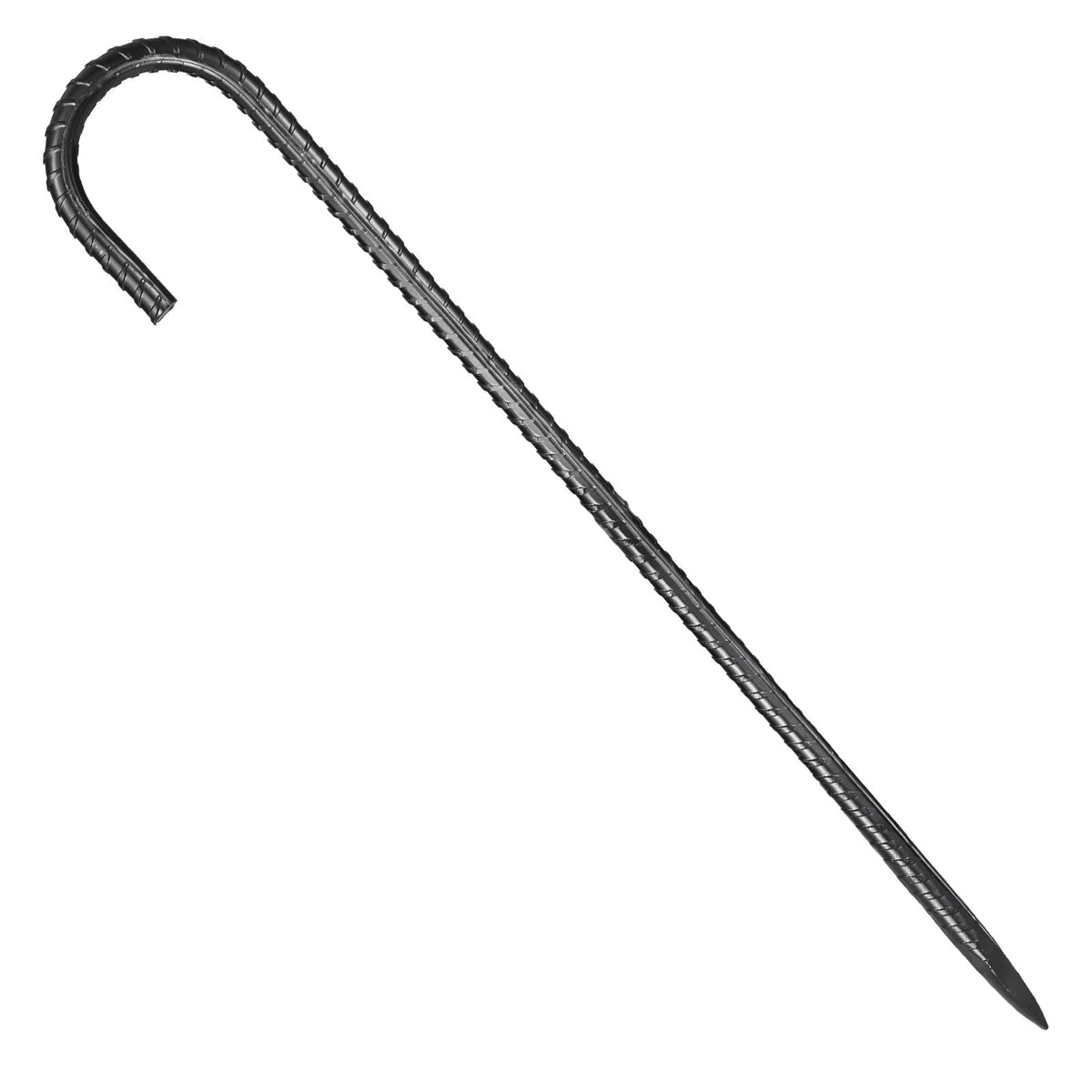 Rebar Stakes, 16-Inch, Heavy-Duty 0.4 in Diameter J Hook, Galvanized Steel Ground Anchors with Chisel Point End & Rust-Resistant Coating, for Gardening Support, Fence, Camping Tents (16-Pack)