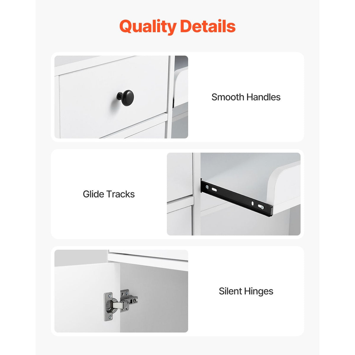 Reception Desk, 47 Inch Rectangular Front Counter Table, Office Reception Desk with LED Light, 2 Drawers and Power Outlets, for Checkout, Lobby, Beauty Salon and Office, White