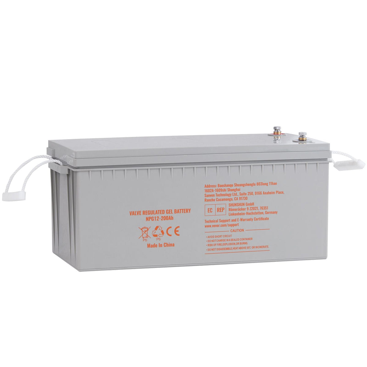 Rechargeable AGM Marine Battery, 12V 200 AH, Designed for RV Solar Marine Off-Grid Use, UPS Backup, with a Self-Discharge Rate, 1400A Current
