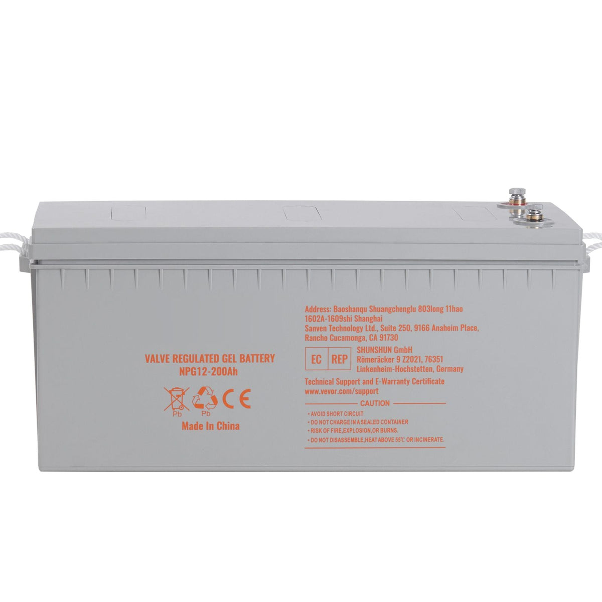 Rechargeable AGM Marine Battery, 12V 200 AH, Designed for RV Solar Marine Off-Grid Use, UPS Backup, with a Self-Discharge Rate, 1400A Current