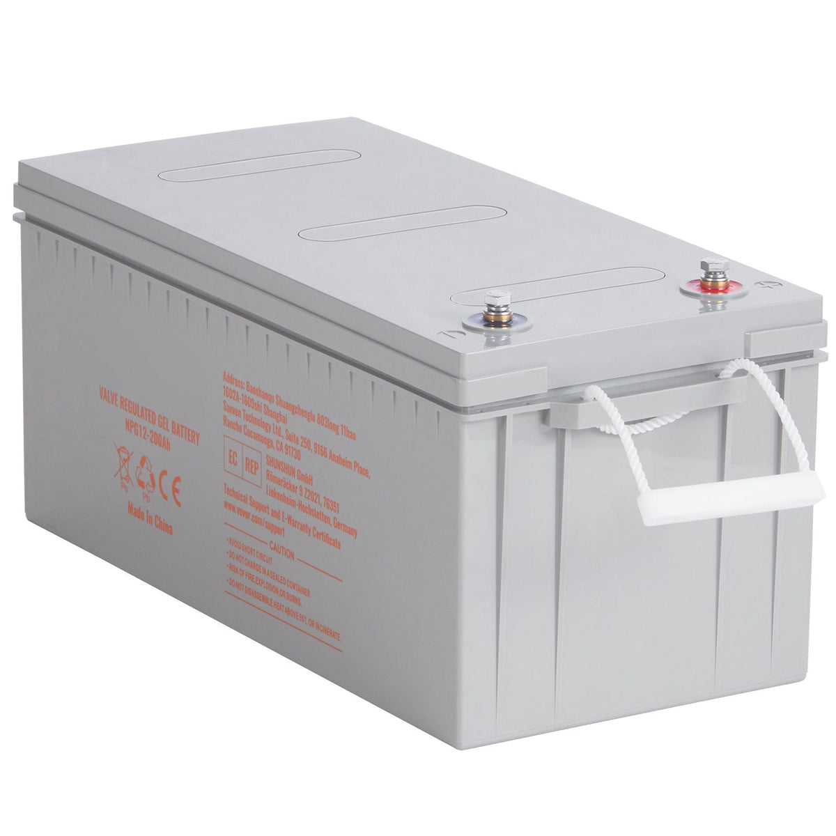 Rechargeable AGM Marine Battery, 12V 200 AH, Designed for RV Solar Marine Off-Grid Use, UPS Backup, with a Self-Discharge Rate, 1400A Current