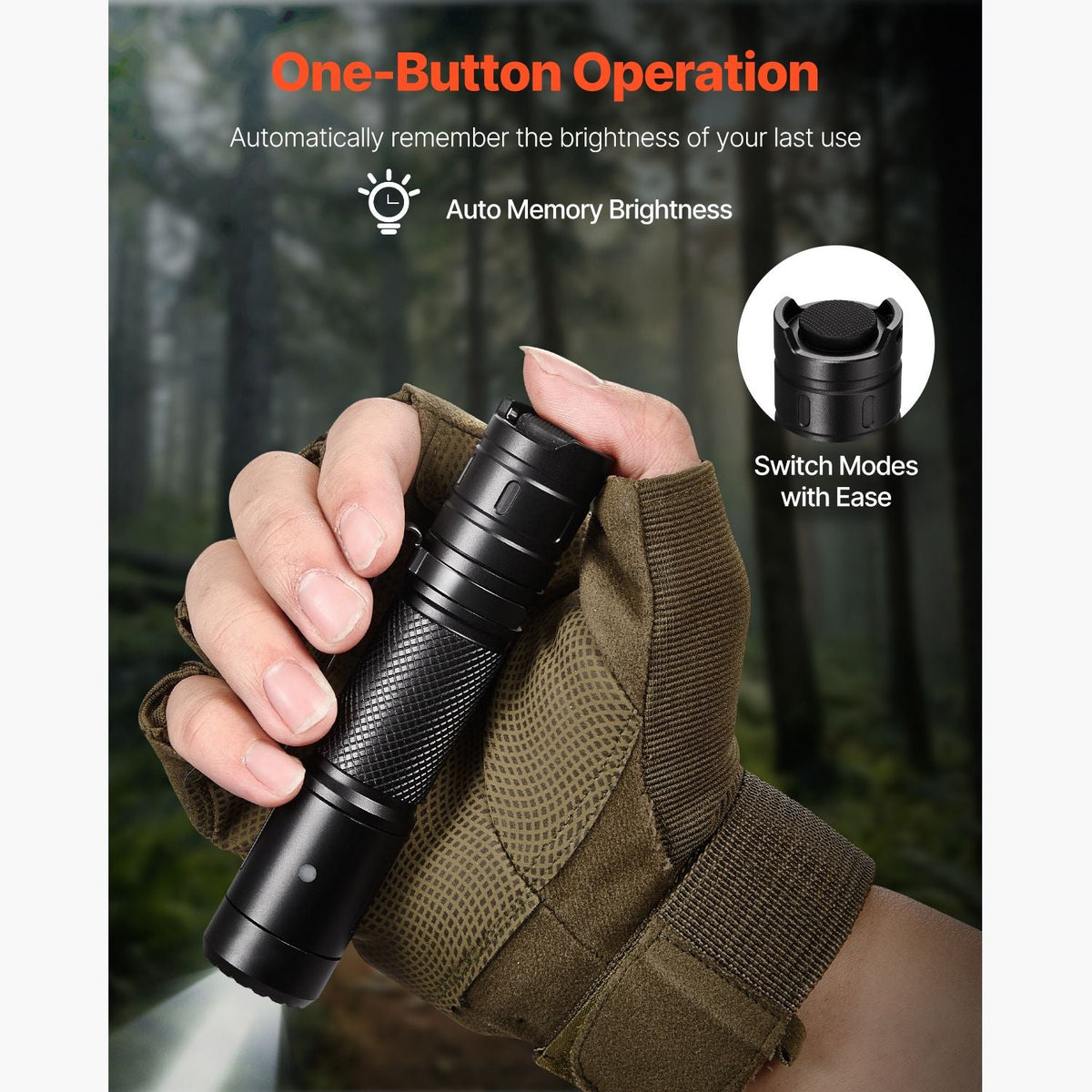 Rechargeable Flashlight, High Lumens LED Flashlight with 6 Lighting Modes, IP66 Waterproof Handheld Flash Light for Home, Hiking, Camping, Emergencies, Lightweight & Portable