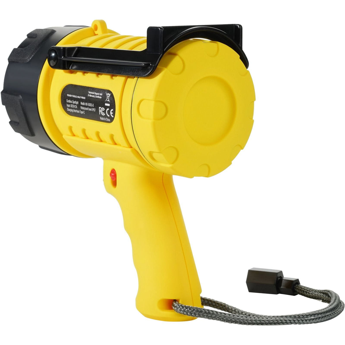Rechargeable Spotlight Flashlight, 1000,000 Lumens, IP67 Waterproof Handheld LED Spot Light, Super Bright Portable Searchlight with 4 Modes Detachable Lens USB Port, for Hunting Boating Camping